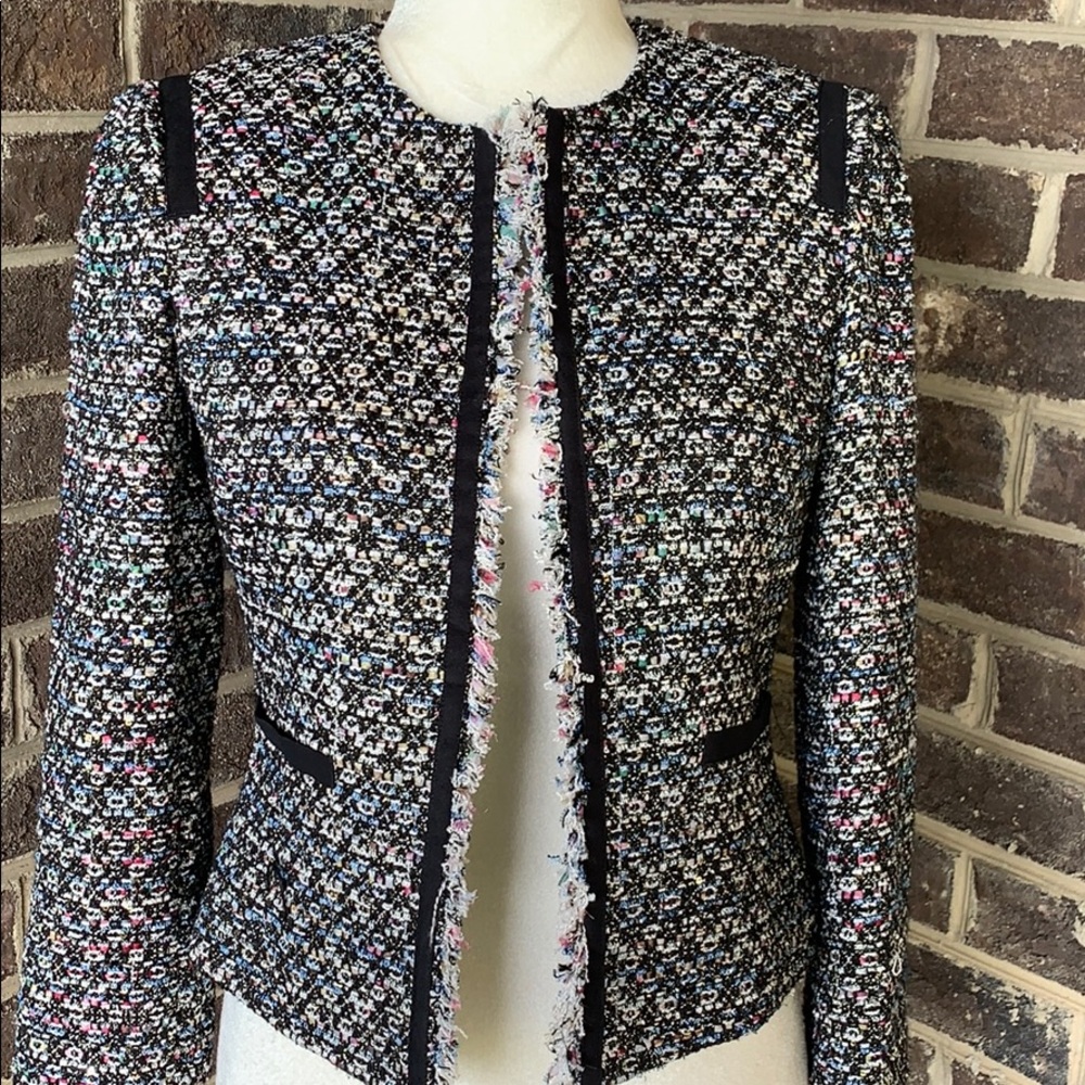 NWOT- Tahari Tweed Navy Sparkly Jacket 2